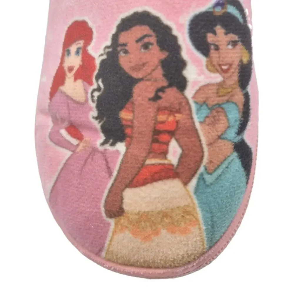 Disney Princess Pink Faux Fur Lined Slippers Girls 10/12 Gently Used